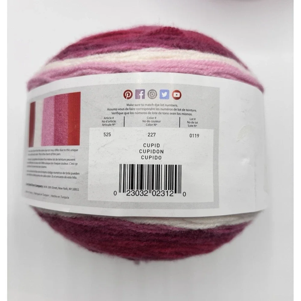 LION BRAND YARN ~ Lot of Four (4) Cakes Mandala Yarn in Cupid ~ #3 Weight NEW